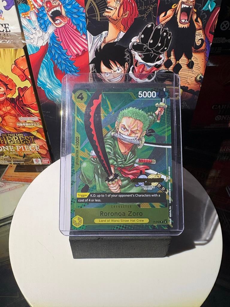 Roronoa Zoro P-042, Ophalen of Verzenden, Zo goed als nieuw, Losse kaart