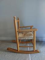 Schommelstoel, hout, rieten zitting, vintage, landelijk, Ophalen, Riet of Rotan, Gebruikt, Overige kleuren