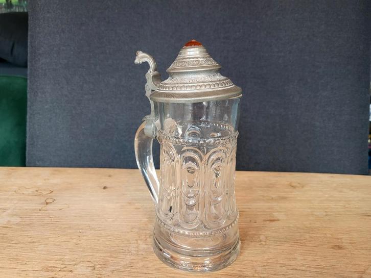Bierpul met deksel, Antiek en Kunst, Antiek | Glas en Kristal, Ophalen of Verzenden