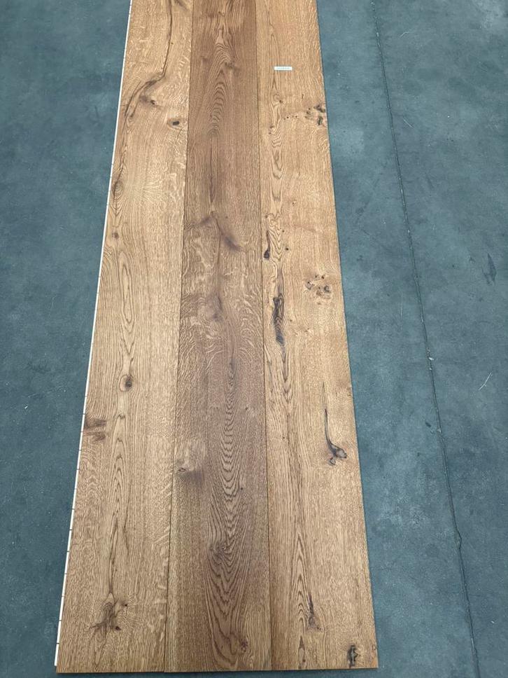 Eiken houten vloer KANT EN KLAAR €46,5 pm2 inc btw, Doe-het-zelf en Verbouw, Vloerdelen en Plavuizen, Nieuw, Parket, Hout, 150 cm of meer