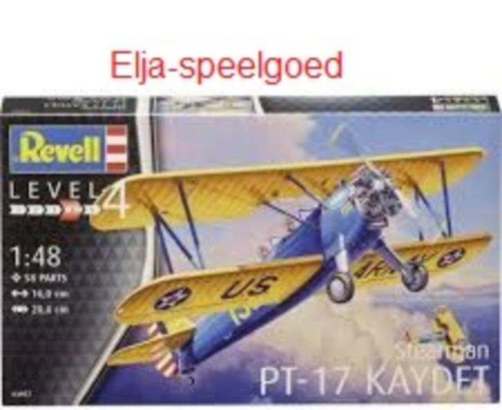Revell 1:48 Stearman PT-17 Kadet modelbouw 3957 vliegtuig, Hobby en Vrije tijd, Modelbouw | Vliegtuigen en Helikopters, Nieuw
