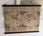 Oude Wereldkaart Wanddoek, Antiek en Kunst, Antiek | Schoolplaten, Ophalen of Verzenden, Aardrijkskunde