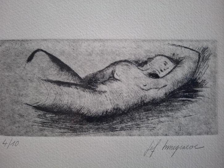 2 Litho's en 3 tekeningen van Jef Innergraeve, Antiek en Kunst, Kunst | Schilderijen | Modern, Ophalen