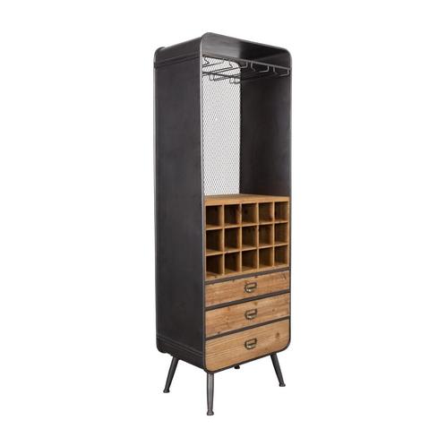 Dutchbone Vino open wijnkast, Huis en Inrichting, Kasten | Buffetkasten, Zo goed als nieuw, 150 tot 200 cm, 50 tot 100 cm, 25 tot 50 cm