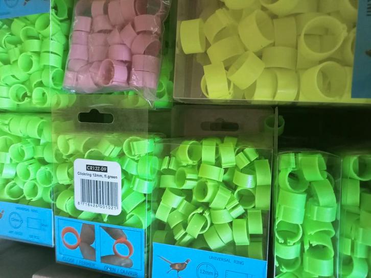 Partij 250+ doosjes van 50 stuks kippen ringen 12 tm 18mm, Dieren en Toebehoren, Pluimvee, Kip, Meerdere dieren