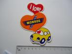 sticker oud Monroe auto garage dealer oldtimer race rally, Verzamelen, Verzenden, Zo goed als nieuw, Bedrijf of Vereniging
