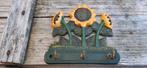 Leuk gietijzeren kapstokje met zonnebloemen, binnen/buiten, Ophalen of Verzenden, Gebruikt