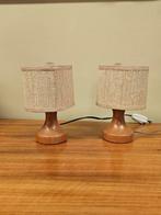 Twee Vintage Houten Bedlampjes Tafellampen Lampen Lampjes, Huis en Inrichting, Lampen | Tafellampen, Ophalen of Verzenden, Nvt
