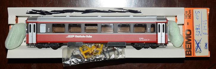 Bemo 3282 105 RhB EW III B 2465 Bernina Expres rijtuig H0m, Hobby en Vrije tijd, Modeltreinen | H0, Zo goed als nieuw, Wagon, Gelijkstroom