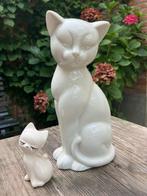 Vintage Keramische Kattenbeeldjes Set - Woondecoratie Katten, Ophalen of Verzenden, Gebruikt, Dier