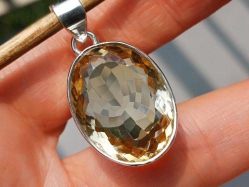 Vanoli 925 zilveren kettinghanger et geslepen citrien, Sieraden, Tassen en Uiterlijk, Kettinghangers, Nieuw, Zilver, Geel, Overige voorstellingen