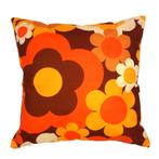 Kussenhoes Retro Flowerpower bruin | 45 x 45 cm, Dekussenkraam@gmail.com, Bruin, Verzenden, De kussenkraam