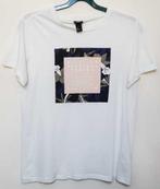 H & M als nieuw roomwit t-shirt met print mt. S, Kleding | Heren, T-shirts, Maat 46 (S) of kleiner, Ophalen of Verzenden, Wit