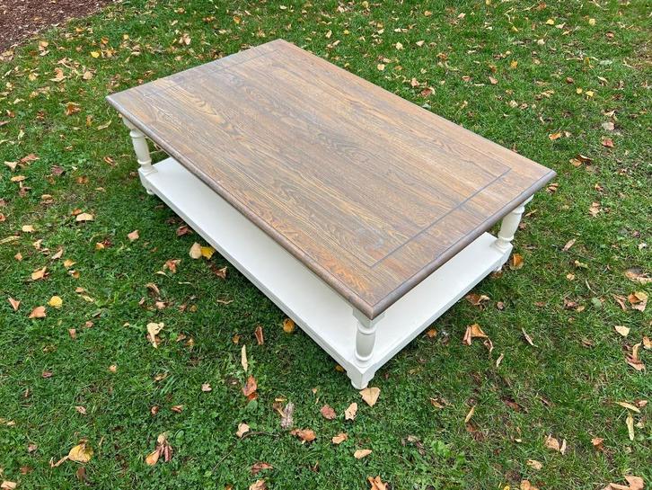 Landelijke salontafel hout, Huis en Inrichting, Tafels | Salontafels, Zo goed als nieuw, Minder dan 50 cm, 50 tot 100 cm, 100 tot 150 cm