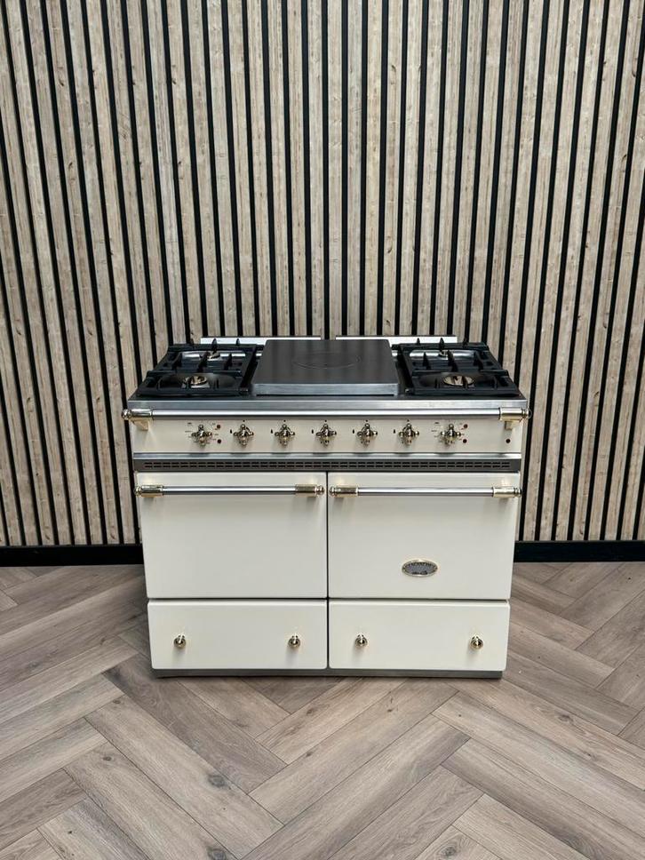 Prachtige Lacanche Crème 100cm Gas + afzuigkap, Witgoed en Apparatuur, Fornuizen, Zo goed als nieuw, Vrijstaand, Gas, 5 kookzones of meer