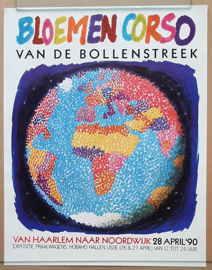 Bloemen corso – 1990 – Haarlem, Verzamelen, Posters, Zo goed als nieuw, Ophalen of Verzenden