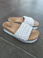 Maruti - Leren slippers beige crème wit - mt 36, Slippers, Verzenden, Beige, Zo goed als nieuw