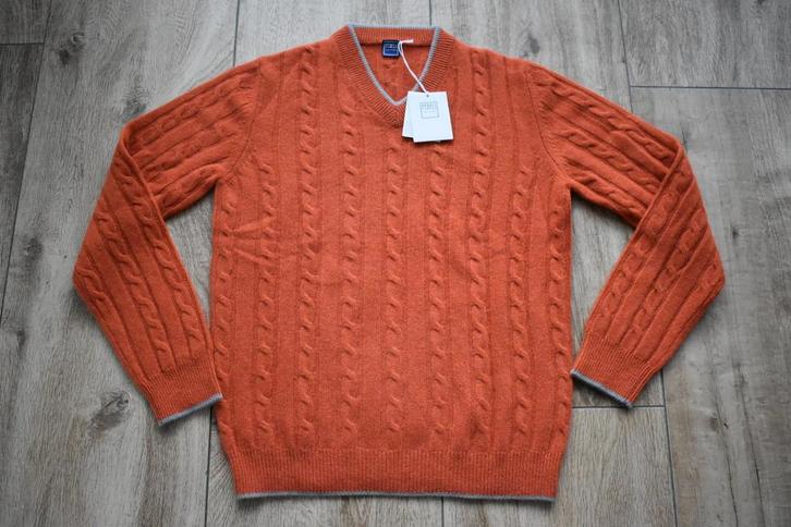 Fedeli **cashmere** | Kabeltrui, Kleding | Heren, Truien en Vesten, Nieuw, Maat 52/54 (L), Oranje, Ophalen of Verzenden