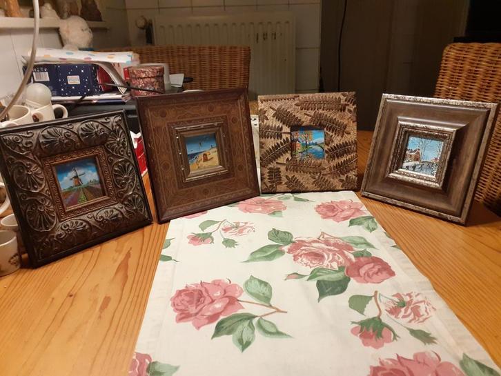 Vier Seizoenen Miniatuur Schilderijen, Antiek en Kunst, Kunst | Schilderijen | Klassiek, Ophalen of Verzenden