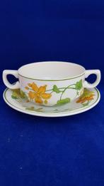 Villeroy en Boch Capuchina soepkom op schotel. 6B3, Tweedehands verkoop, Tweedehands verkoop, Gebruikt, Ophalen of Verzenden