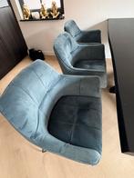Eetkamerstoelen blauw velvet, Huis en Inrichting, Fauteuils, Ophalen of Verzenden, Zo goed als nieuw, 75 tot 100 cm