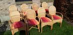 8 rieten stoelen, Vijf, Zes of meer stoelen, Riet of Rotan, Gebruikt, Bruin