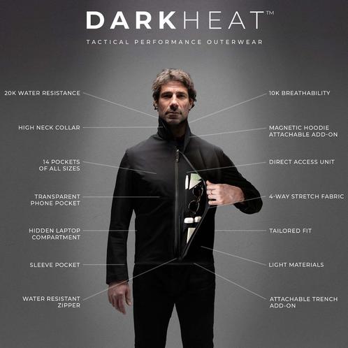 DarkHeat 2.0 Tactical regenjas, puffer/bodywarmer, Caravans en Kamperen, Regenkleding, Nieuw, Regenjas, Heren, Ophalen of Verzenden