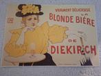 oude reclame affiche blonde biére de Diekirch, Antiek en Kunst, Ophalen of Verzenden