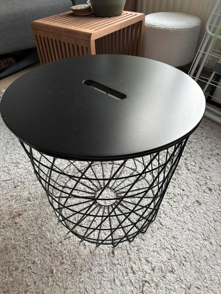 Salontafeltje, Huis en Inrichting, Tafels | Bijzettafels, Gebruikt, Rond, Minder dan 45 cm, Minder dan 55 cm, Metaal of Aluminium