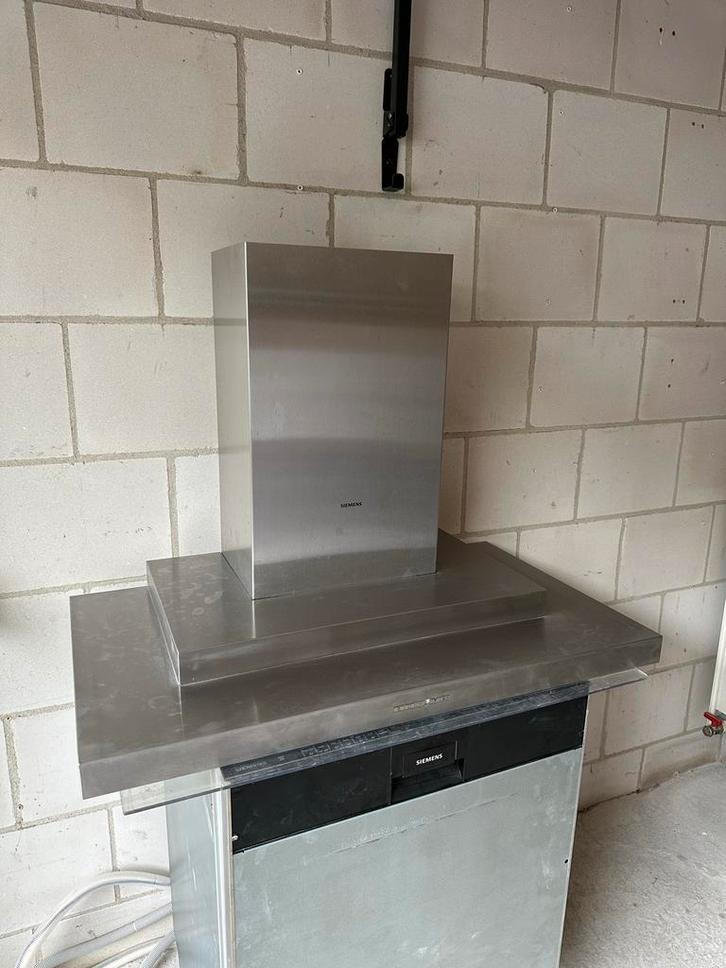 Siemens RVS Wandschouwkap 90 cm, Witgoed en Apparatuur, Afzuigkappen, Gebruikt, Vrijstaand, Wandschouwkap, 400 tot 600 m³ per uur