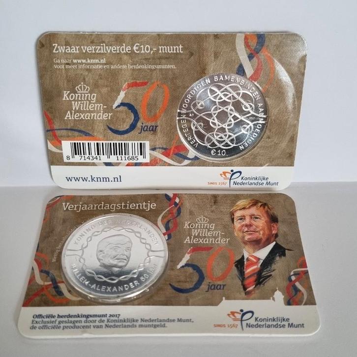 Coincard 2017 Verjaardagstientje Willem-Alexander 50 jr UNC, Postzegels en Munten, Munten | Nederland, Euro's, Koningin Beatrix