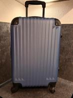 Donkerblauwe handbagagekoffer, Sieraden, Tassen en Uiterlijk, Koffers, 50 tot 60 cm, Hard kunststof, Zo goed als nieuw, Wieltjes