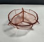 vintage rose glas 3-vaks bonboniere, Ophalen of Verzenden