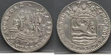 6 stuiver 1755 - scheepjesschelling 1755 Zeeland beschikbaar voor biedingen