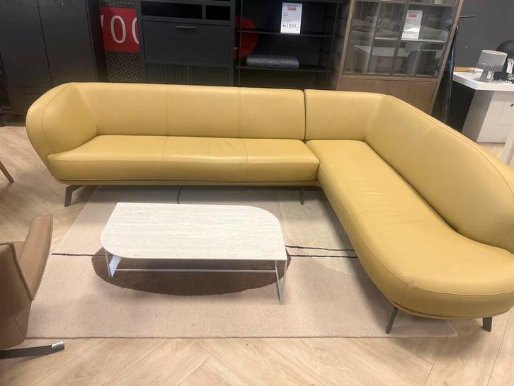 Leolux hoekbank Flint, Huis en Inrichting, Banken | Complete zithoeken, Zo goed als nieuw, Leer, Ophalen