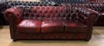Prachtige Chesterfield Bank 3 Zits Bordeaux Rood., Gebruikt, Chesterfield, Driepersoons, Ophalen of Verzenden