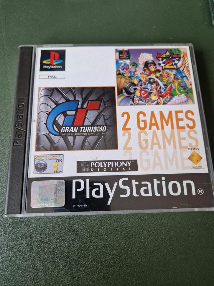 Gran Turismo & Motor Toon GP - PS1, Spelcomputers en Games, Games | Sony PlayStation 1, Gebruikt, Racen en Vliegen, 2 spelers