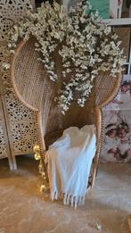 Vintage Pauwenstoel - Rotan Stoel, Huis en Inrichting, Stoelen, Ophalen, Gebruikt, Bruin, Vintage