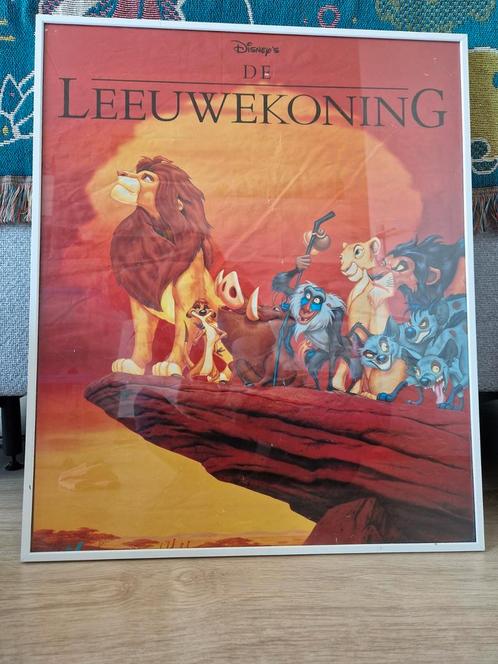Lion king leeuwenkoning poster in lijst, Huis en Inrichting, Woonaccessoires | Schilderijen, Tekeningen en Foto's, Zo goed als nieuw