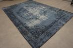 Vloerkleed Superb 100% Katoen Vintage Blauw 160x230, Blauw, 150 tot 200 cm, Ophalen of Verzenden, Rechthoekig