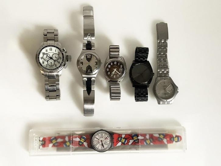 Horloges Nautica Swatch Nixon Lorus, Sieraden, Tassen en Uiterlijk, Horloges | Heren, Gebruikt, Polshorloge, Overige merken, Overige materialen
