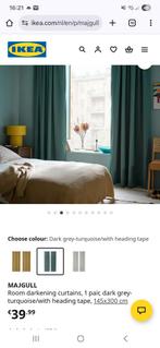 4 paren IKEA Majgull Gordijnen (price per pair), Ophalen, 100 tot 150 cm, Grijs, 200 cm of meer