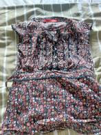 Lief zacht bloesje bruin/oranje bloemetjes pailletjes mt 128, Ophalen of Verzenden, Zo goed als nieuw, Meisje, Overhemd of Blouse