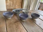 5 x blauw witte decor kommen. Riverdale en Xenos., Ophalen, Zo goed als nieuw, Kom(men), Overige stijlen