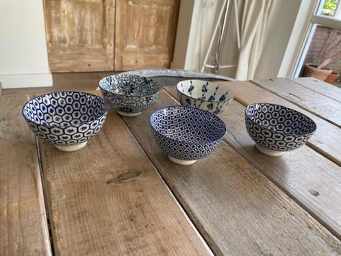 5 x blauw witte decor kommen. Riverdale en Xenos., Huis en Inrichting, Keuken | Servies, Zo goed als nieuw, Kom(men), Overige stijlen