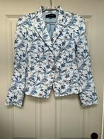 Zara Blazer Maat S Wit Blauw Paisley Bloemenprint, Zara, Jasje, Wit, Zo goed als nieuw