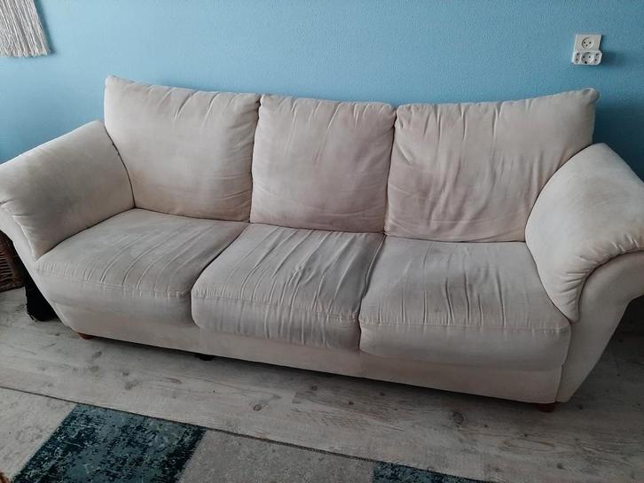 3,+2 zits gebroken Wit Bankstel - Klein Budget, Huis en Inrichting, Banken | Bankstellen, Gebruikt, 75 tot 100 cm, Ophalen of Verzenden