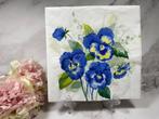 IHR knutsel servetten blauwe viooltjes /geel decoupage nr 82, Verzenden, Nieuw, Materiaal