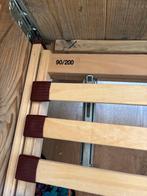 Steigerhouten Bed 90x200 met Lattenbodem, Ophalen, 90 cm, Eenpersoons, Bruin