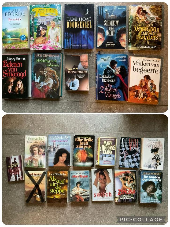 22 thrillers/romans - zie omschrijving voor schrijvers (KWF), Boeken, Thrillers, Gelezen, Ophalen of Verzenden